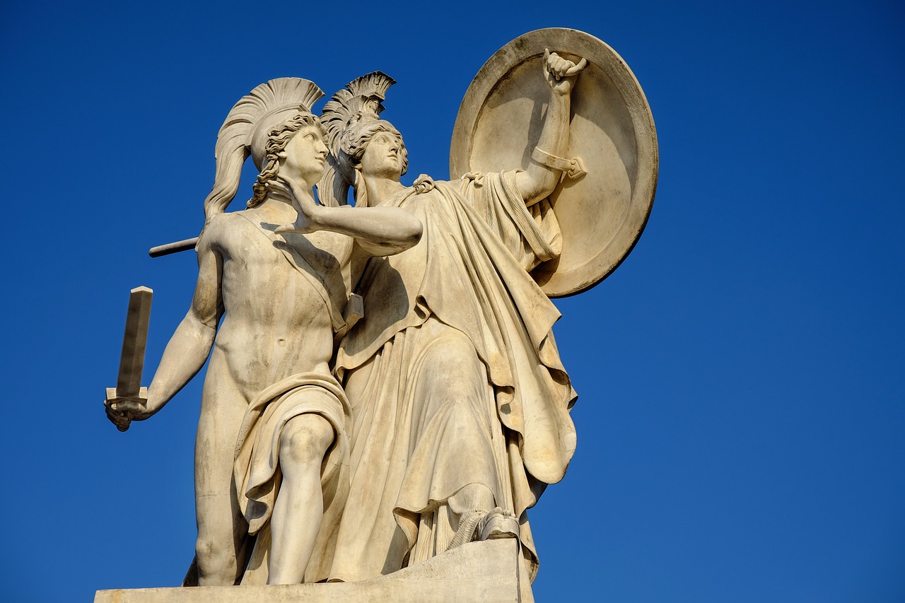 Monument statue greek gods figures